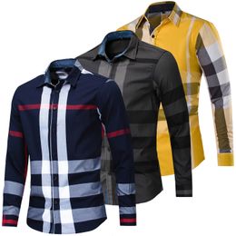 Men s Casual Shirts 100 Cotton Fashion 2023 Random Plaid Shirt Long Sleeve Business Button Up Dress Social Tops for Men 230814