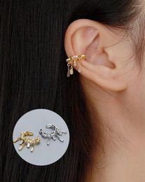 Backs Earrings 2023 925 Sterling Silver Tassel Ear Clip For Women/Teen Shinny CZ Chip Earring Vintage Bohemian Style Jewellery