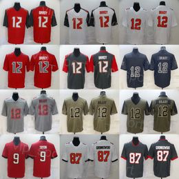 Mans 87 Rob Gronkowski Football Jersey 9 Joe Tryon-Shoyinka 12 Tom Brady Uniform Embroidery And Sewing Salute To Service Turn Back The Clock Vapor Untouchable Team