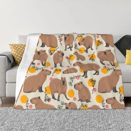 Blankets Capybara Blankets Coral Fleece Plush Decoration Wild Animals Of South America Super Warm Throw Blanket for Home Office Quilt 230814