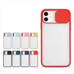 Sliding Camera Cover Cell Phone Cases For Iphone 15 14 13 12 11 Pro Max XsMax Xr Xs X 7 8 Plus Smooth touch Candy Colour Designer Shockproof Phone Case