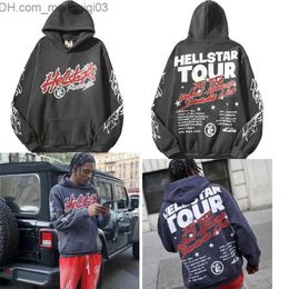 Men's Hoodies Sweatshirts Hellstar Hoodie Vintage Flame Letter Printing Hellstar Sweatpants Wool Warm Winter Men's Casual Hoodie Z230816