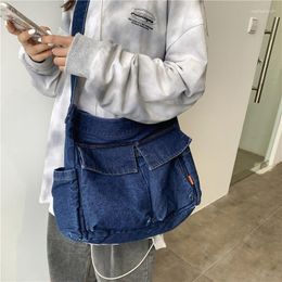 Evening Bags Denim Bag Literary Shoulder Handbag Japanese Harajuku Retro Female Large-capacity Messenger