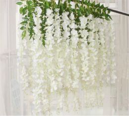 Wedding Flowers 110cm dense wisteria flower artificial silk vine elegant vine rattan garden parties decorationZZ