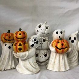 Novelty Items LED Pumpkin Lamp Demon Skull Head Lamp Lantern Ghost Statue Festival Party Decor Ornaments For Halloween Decoration J230815