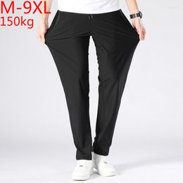 Men's Pants Big High Quality Casual Men Summer Cool Sweatpants Male Trousers Breathable Elastic Plus Size 5XL 9XL150KG Black