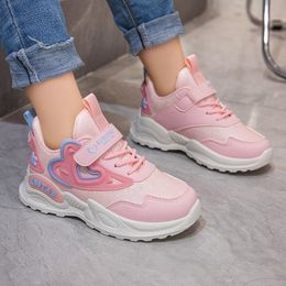 Sneakers Children s Running Shoes Girls Fashion Classic Kids School Casual Sports Anti skid Pink with Love Heart 230814