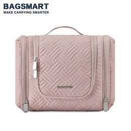 Storage Bags BAGSMART Travel Toiletry Bag for Women Hanging Cosmetic Makeup Bag with Hook FoldableTravel Organiser for Accessories Toiletries 230814