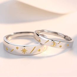 Luxury Bvlgr top Jewellery accessories designer woman New Sun Moon Star Couple Ring Simple and Adjustable Light Luxury Long Distance Lover Commemorative Gift Jewellery
