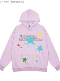 Men's Hoodies Sweatshirts Houzhou Harajuku Y2k Kaii Hoodie Women's 2023 Autumn American Vintage Sweet Street Apparel Star Print Super Dalian Hat Sweater Z230815