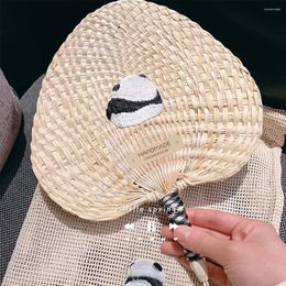Decorative Figurines Cute Cartoon Panda Handwoven Natural Palm Leaf Pufan Traditional Chinese Summer Home Decoration