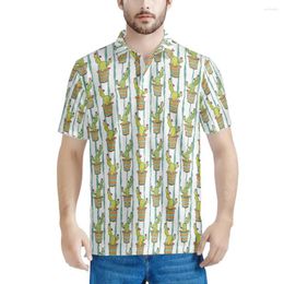 Men's Polos Many Cactus Patterns Summer Polo Shirt Short-Sleeved Tees Man Clothes S-5XL Holiday Beach Party Drop