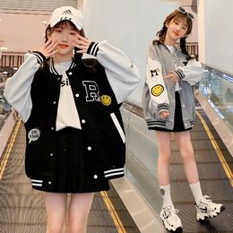 Jackets 2023 Autumn WINTER Girls clothes Baseball loose sports Jacket Kids Teens Fashion letters Child Outwear Coats 6 7 8 9 10 11 year 230814