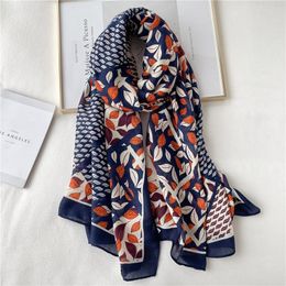 Scarves Autumn Winter Women Long Scarf Linen Printing Warm Y2k Big Shawl For Female Europe America Turba Neckerchief Hijab 230815