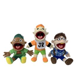 Puppets Large Boy Jeffy Hand Puppet Children Soft Doll Jeffy Boy Talk Show Party Props Christmas Doll Plush Toys Puppet Kids Gift 230814