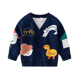 Pullover Jumping Metres 3 7T Arrival Boys Girls Buttons Sweaters Long Sleeve Autumn Spring Outwear Children s Duck Sweatshirts Kids 230815