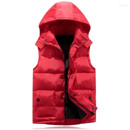 Women's Vests Hoodie Vest Winter Warm Thicken Casual Windbreaker Solid Colours Red Sleeveless Jacket Female Classic Waistcoat