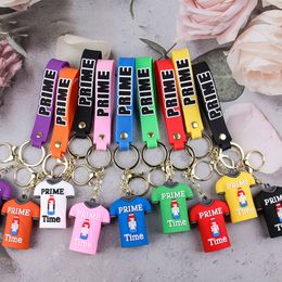 Keychains Lanyards Prime Drink Clothes Rubber Keychain Cute Bottle Key Chains Ornament Car Bag Pendant Keyring Z0048