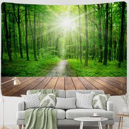 Tapestries Window Woods View Tapestry Wall Hanging Blanket Hippie Style Living Room Decor