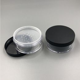 Clear 50g 50ml Plastic Powder Puff Container Case Makeup Cosmetic Jars Face Powder Blusher Storage Box With Sifter Lids Tksik