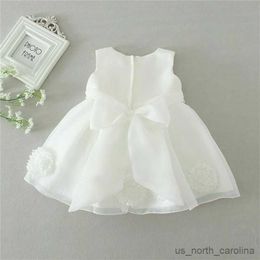 Girl's Dresses Summer Baby Girls Dress Newborn Baby White Princess Dresses For Baby Sleeveless Birthday Costume Infant Party Dress R230815