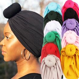 Ethnic Clothing Women Donut Turban Caps Cotton Chemo Hat Islamic Headscarf Female Headband Turbans Muslim Cap Chemotherapy