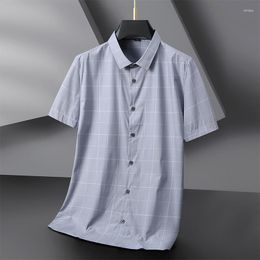 Men's Casual Shirts Arrival Summer Short Sleeve Shirt Business Checker Extra Large Plus Size 2XL 3XL 4XL 5XL 6XL 7XL 8XL