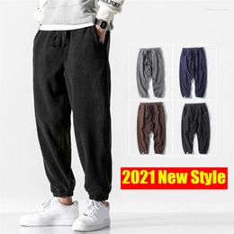 Men's Pants Fashion Men Harem 2023 Spring Warm Fleece Trousers Japanese Style Outdoor Jogger Sport Male Loose Pantaloni Da Uomo