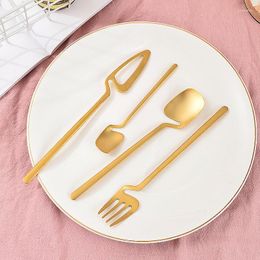 Dinnerware Sets Matte Cutlery Set 304 Stainless Steel Dinner Knife Fork Spoon Kitchen Flatware Tableware Party