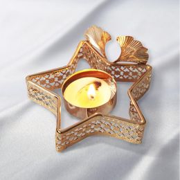 Candle Holders Golden Star Moon Arabian Style Home Decoration Set Light Luxury Plated Tea Table