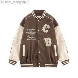 Men's Jackets New American style retro couple set high-end short embryo baseball jacket suitable for men and women's casual niche jackets Z230816