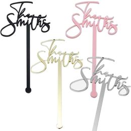 Other Event Party Supplies 1250100pcs Personalized Drink Name Stirrers Swizzle Sticks Cocktail Party Bar Stir Sticks Wedding Drink Sticks Party Shower 230814