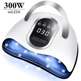 Nail Dryers SUN X1110 MAX Professional Drying Lamp for Manicure 66LEDS Gel Polish Machine with Large LCD UV LED 230814