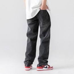 Men's Jeans M-3XL Mens Male Denim Pant Spring Autumn Button Long Moderate Solid Casual Retro Simplicity Trousers Clothes Hw56