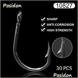 Fishing Hooks Posidon 10827 30 Pcs/Pack Stainless Steel Tuna Circle Jigging Assist Live Bait Jig Assistant Fish Drop Delivery Sports Dhaex