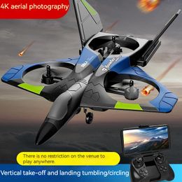 Aircraft Modle V27 Large Size Rc Remote Control Aeroplane 24g Fighter Hobby Plane Glider Epp Foam Toy Drone Kids Gif 230815