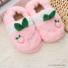 Slipper Winter Rabbit Kids Slippers Warm Plush Yellow And Pink Boys Girls Slipper Soft slip Children Home Shoes R230815