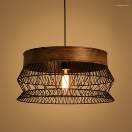 Pendant Lamps American Countryside Reticular Wrought Iron Foyer Light Bird Cage Cafe / Bar Dinner Decoration Lamp