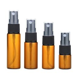 3 5 10 15 20 ML Refillable Amber Glass Spray Bottle Atomizer Perfume Bottle Vial Fine Mist Empty Cosmetic Sample Gift Container Frroq