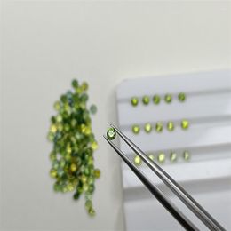 Loose Gemstones Wholesale High Quality Natural Green Sapphire 3.0mm Round Brilliant Cut Gemstone Necklace For Jewellery Making