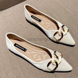 Dress Shoes 2022 Fashion Pointed Toe Single Shoes Women Flat Autumn Shallow Shoes Women Size 43 Flat Loafers Soft Sole Ladies Shoes J789 X230519