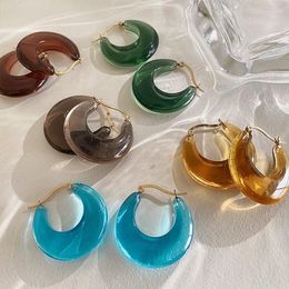 Dangle Earrings U-Magical Luxury Multicolor Multiple Transparent Resin Hoop For Women Fashion Open Jewellery Pendientes