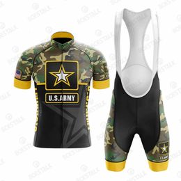 Cycling Jersey Sets u s army camouflage Cycling Clothing Summer Cycling Jersey Set Road Race Bike Shirt Suit Short Sleeve MTB Bicycle Bib Shorts 230815