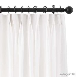 Curtain Modern Solid White Curtains For Living Room Bedroom Window Semi-shading Japanese Korean Style Curtain Ready Made R230815