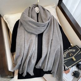 Scarves Winter Warm Solid Thick Cashmere Scarf for Women Large 70*200cm Pashmina Shawl Wraps Bufanda Female with Tassel Scarves 230814