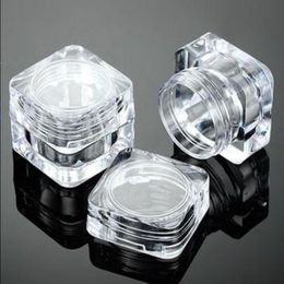 5ML 5G Clear Square Cosmetic Empty Jar Pot Eyeshadow Makeup Face Cream Container Bottle Acrylic for Creams Skin Care Products makeup to Cwep