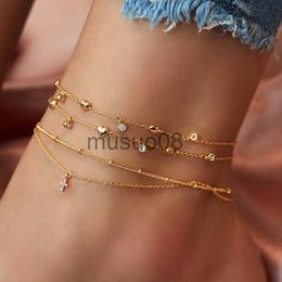 Anklets FNIO Bohemia Chain Anklets for Women Foot cessories 2021 Summer Beh Barefoot Sandals Brelet ankle on the leg Female J230815