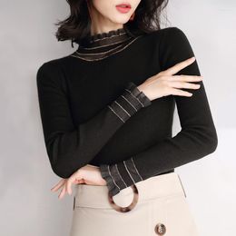 Women's Sweaters Knitted Wool Pullovers Women 2023 Autumn Ruffles Turtleneck Fashion Cashmere Pullover Pull Femme Jumper Female Top