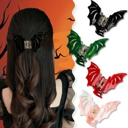 Y2k Gothic Black Red Bat Shape Hair Claw For Women Lolita Personality Animal Barrette Hair Clip Accessories Headwear Gifts 2023