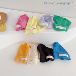 Caps Hats Fashion Autumn Winter Baby Beanie Kids Boys Girls Soft Thin Knit Hat Letter Pattern Kids Hat 8 Colours Z230815